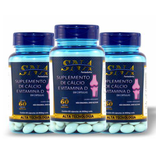 Kit 3x - Cálcio + Vitamina D 60 Cápsulas - S N a Farmacêutica