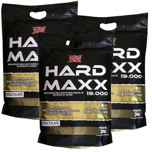 Kit 3x Hipercalorico Hard Maxx 3kg Xlab Massa