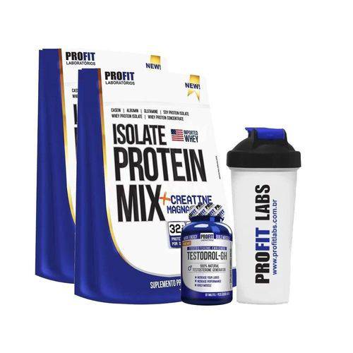Kit 2x Isolate Protein Mix 900g + Testodrol GH 60 Tabletes + Coqueteleira - Profit