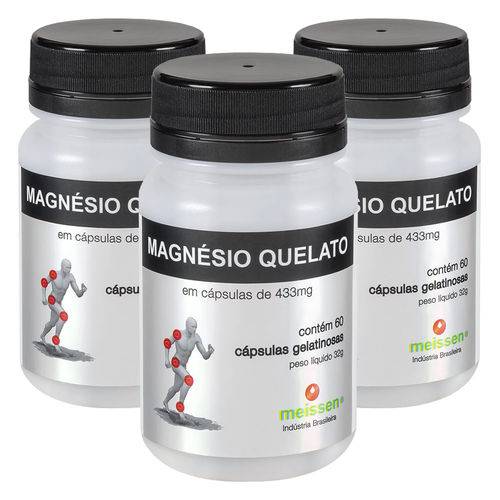 Kit 3x Magnésio Quelato + Absorção 60 Cápsulas Gelatinosas - Meissen