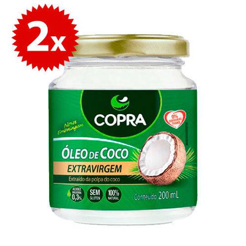 Kit 2x Oleo de Coco Extra Virgem 200ml Copra
