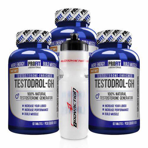Kit 3x Pré Hormonal Testodrol Gh Aumento de Testosterona 270 Tabs + Squeeze Profit