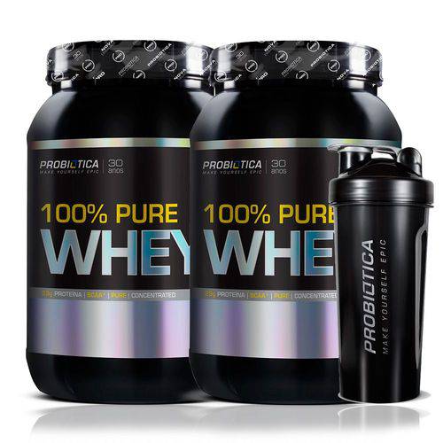 Kit 2x Whey Protein 100% Pure Probiótica 900g (total 1,8kg)