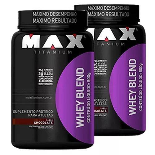 Kit 2x Whey Protein 900g Blend Max Titanium