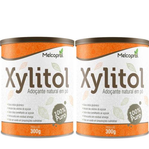 Kit 2 Xylitol Adoçante Natural em Pó 100% Puro 600g Melcoprol