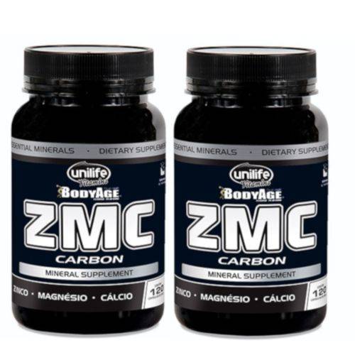 Kit 2 Zmc Carbon - Cálcio, Magnésio e Zinco 240 Cápsulas Unilife