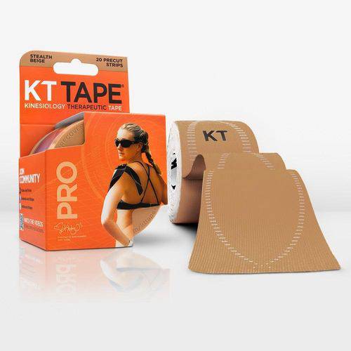 KT Tape Pro 20 Tiras Sintética Pre Cortadas Bege