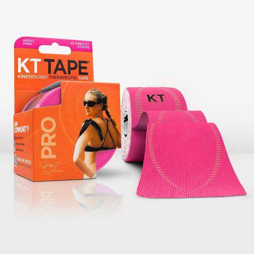 KT Tape Pro 20 Tiras Sintética Pre Cortadas Rosa