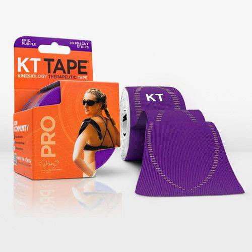 KT Tape Pro 20 Tiras Sintética Pre Cortadas Roxo