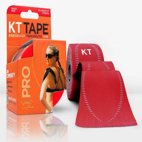 KT Tape Pro 20 Tiras Sintética Pre Cortadas Vermelho
