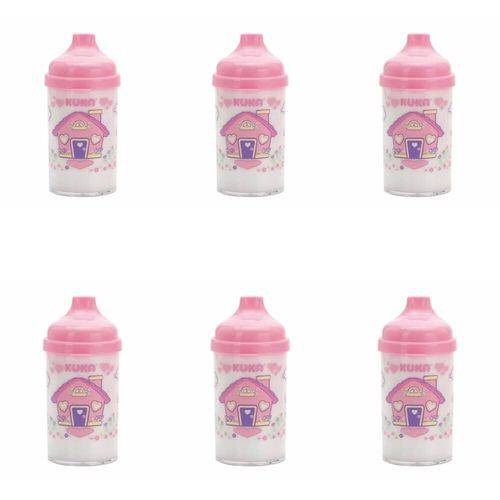 Kuka 6047 Copo Infantil Cristal Decorado Rosa (kit C/06)