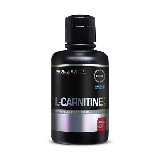 L-carnitine 2000 400ml Morango - Probiótica Pro