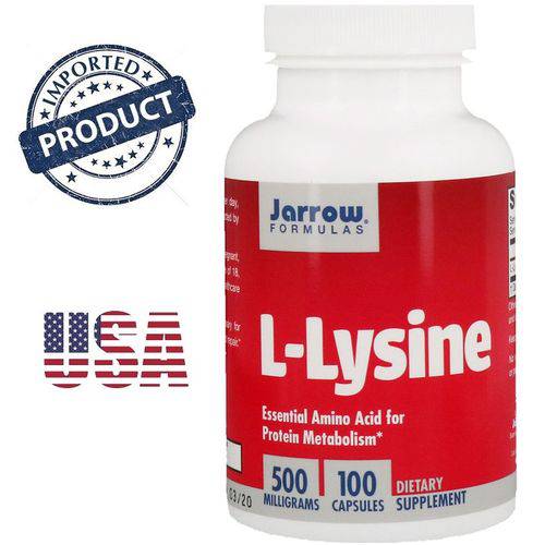 L Lisina 500mg 100 Cápsulas Lysine Jarrow