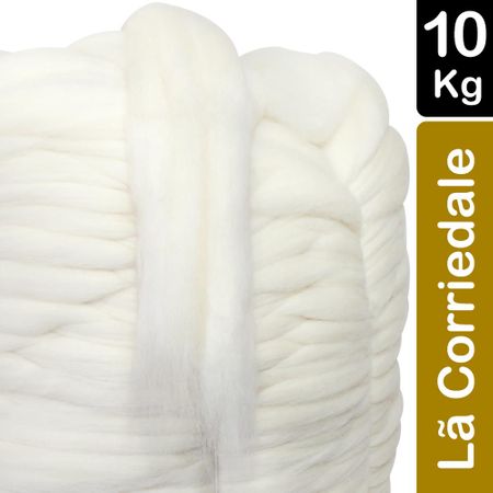 Lã Corriedale para Tricô Gigante Branca - 10Kg