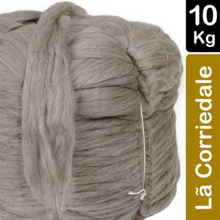 Lã Corriedale para Tricô Gigante Cinza - 10Kg