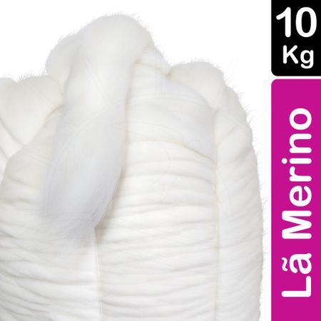 Lã Merino Natural para Tricô Gigante - 10Kg