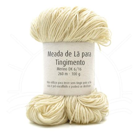Lã para Tingimento Merino DK 6/16 - 100g