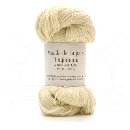 Lã para Tingimento Merino Sock 4/16 - 100g