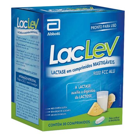 LacLev Lactase 30 Comprimidos Mastigáveis