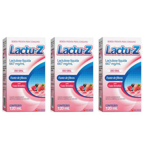 Lactu - Z Frutas Vermelhas Lactulose Líquida 120ml (kit C/03)
