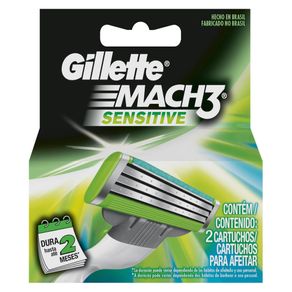 Lâmina de Barbear Gillette Mach3 Sensitive (2 Unidades) 2un