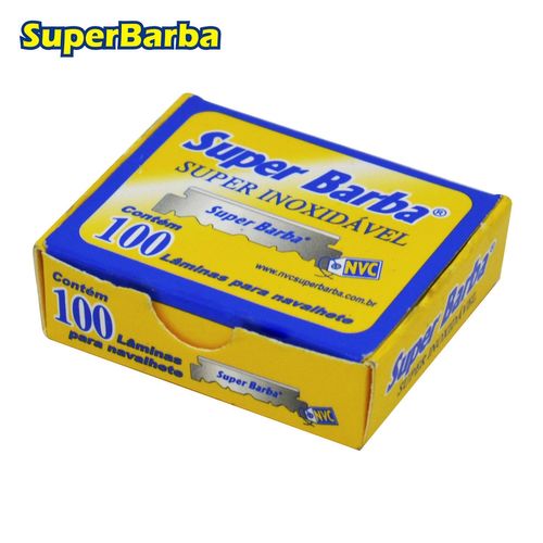 Lâmina Inox Barbear 1/2 Lâmina Caixa com 100 Peças - Super Barba