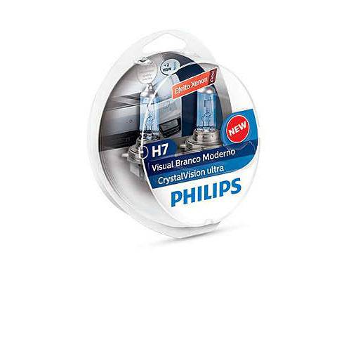 Lâmpada Automotiva Philips Crystal Vision Ultra H7 Cvu - 4300k Efeito Xenon (Par)