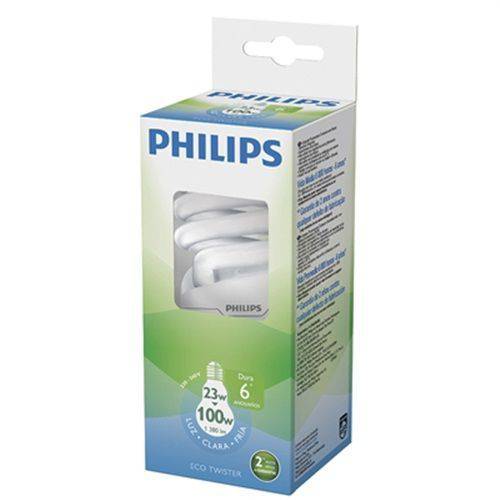Lampada Eletronica Espiral Philips Eco 220v 23w Branca E27 6500k 6000h