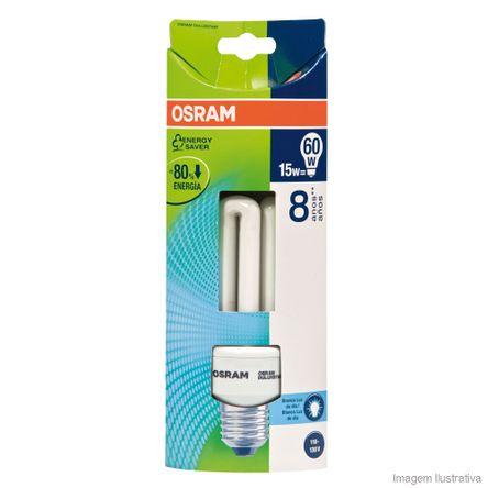 Lâmpada Eletrônica Fluorescente Dulux 8.0Hs 127V 16W 6500K Branca Osram