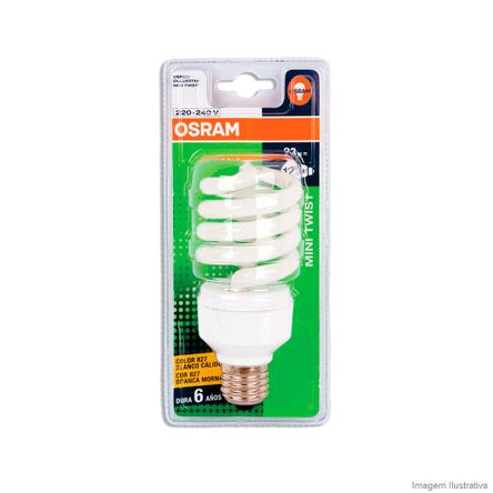 Lâmpada Eletrônica Fluorescente Dulux 8.0Hs 127V 23W 6500K Branca Osram