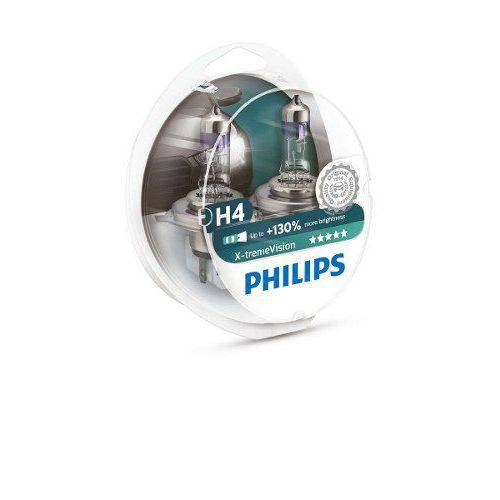 Lâmpada Farol H4 Philips X-treme Vision 60/55w Fazer 250 (par)