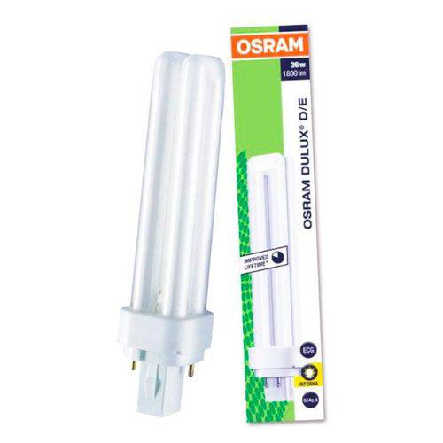 Lâmpada Fluorescente Compacta DULUX D/E 26W Amarela 827 4 Pinos Bivolt Osram