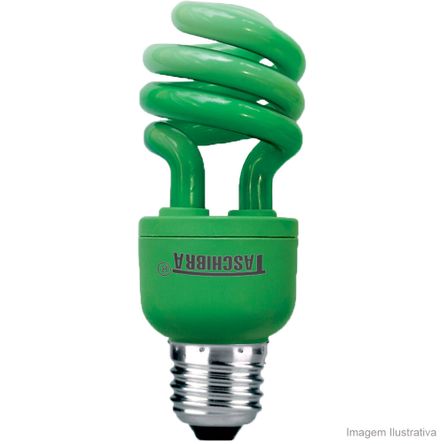 Lâmpada Fluorescente Espiral Color 127V 14W Verde Taschibra