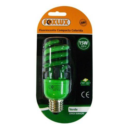 Lâmpada Fluorescente Espiral Verde 15wx127 Foxlux En