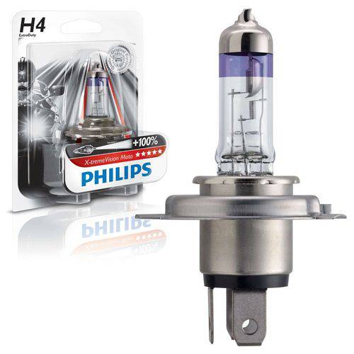 Lampada Halogena H4 Xtreme Vision Moto 12v 60/55w Philips