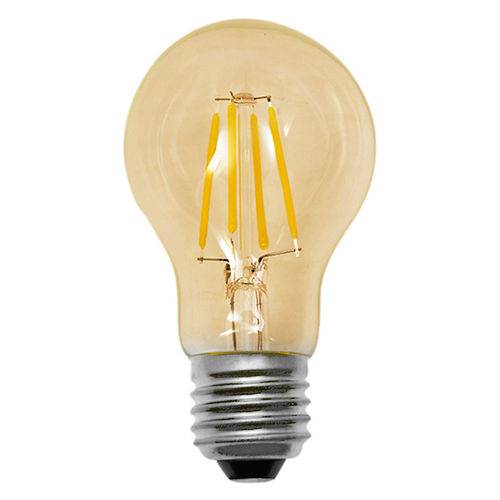 Lâmpada Led Âmbar Bulbo Filamento 5.5w E27 2500k Luz Amarela Bivolt Vintage 1906 Osram