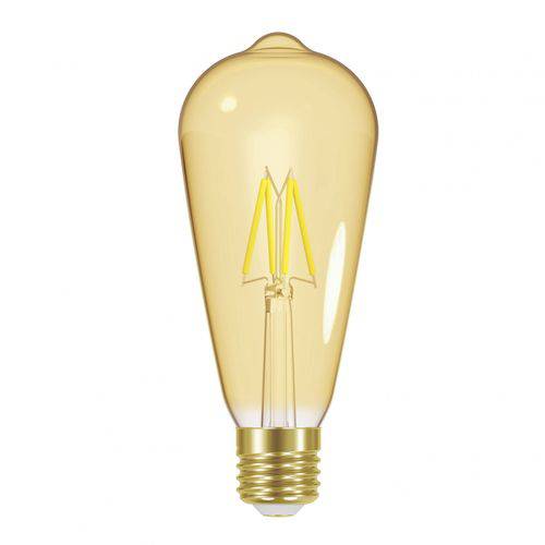Lâmpada LED Bulbo Filamento Vintage ST64 Taschibra - Caixa com 10 Unidade - Âmbar