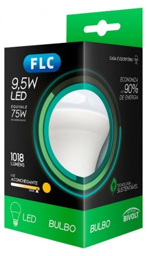Lâmpada LED Certificada FLC 9,5W Amarela Bivolt | Boreal LED