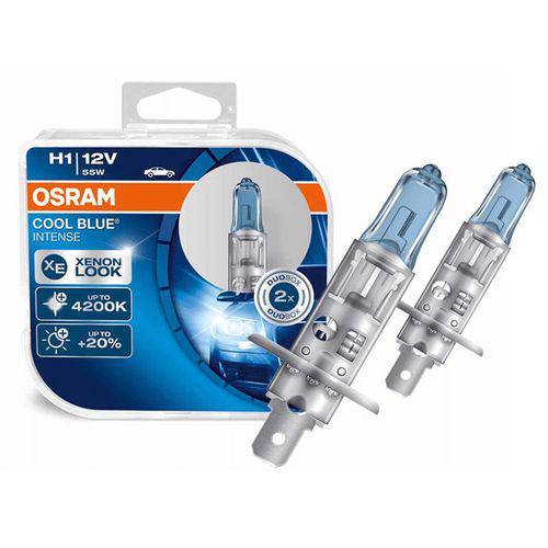Lâmpada Osram Cool Blue Intense H1 Super Branca Par 4200K 55W - Efeito Xenon