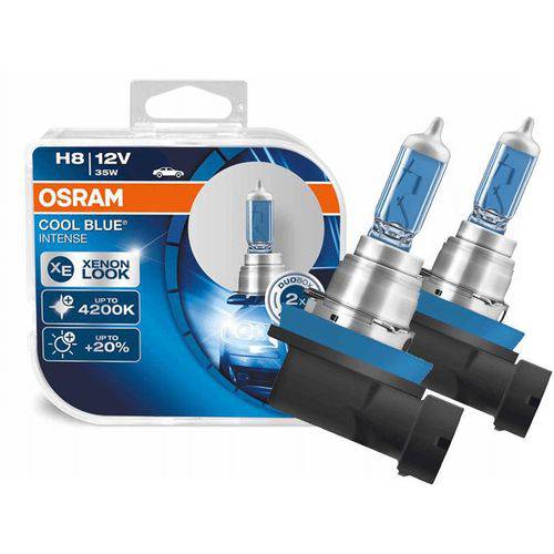 Lâmpada Osram Cool Blue Intense H8 Super Branca Par 4200K 35W - Efeito Xenon