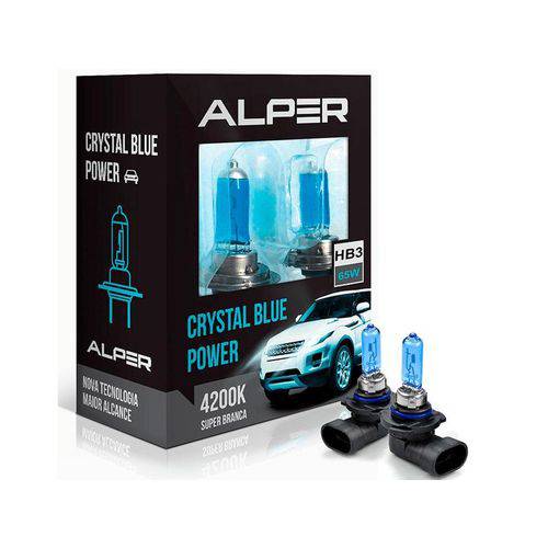 Lâmpada Super Branca Alper Crystal Blue Power HB3 4200K