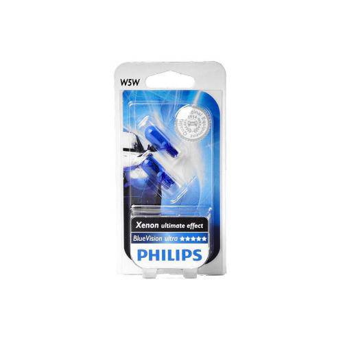 Lâmpada Super Branca Blue Vision W5w Pingão Philips (Par)