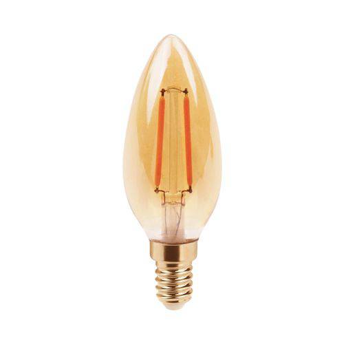 Lampada Vela Vintage - Filamento de Led - 2,5w 2400k E14 Bivolt Bella