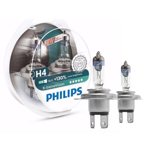 Lâmpada Xtreme Vision H4 130% Mais Iluminação Philips 3700K