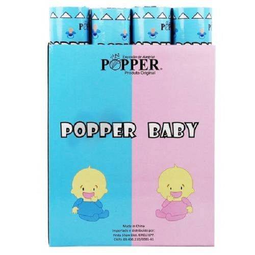 Lança Confete Popper Baby 30 Cm - Azul para Chá de Revelação