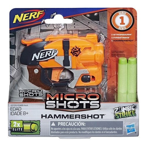 Lança Dardo Nerf MicroShots Hammershot Cores Sortidas com 1 Unidade