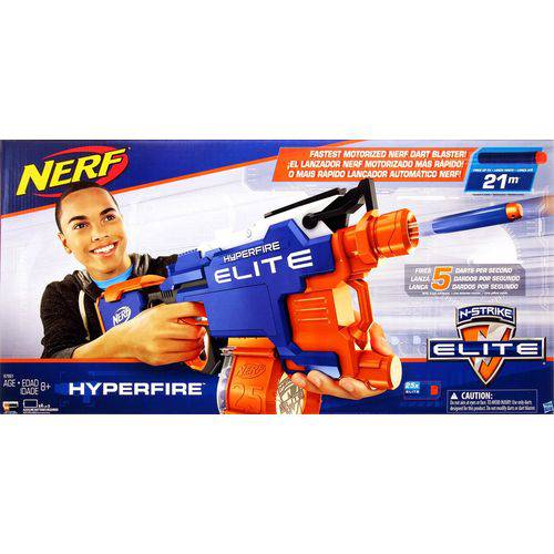 Lançador de Dardos N-strike Elite Hyperfire Nerf