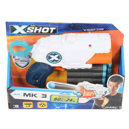 Lançador de Dardos X Shot Micro Tk-3 - Branco - Candide