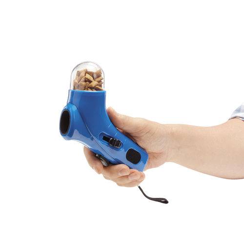 Lançador de Petiscos e Ração Brinquedo para Cães e Gatos - Azul
