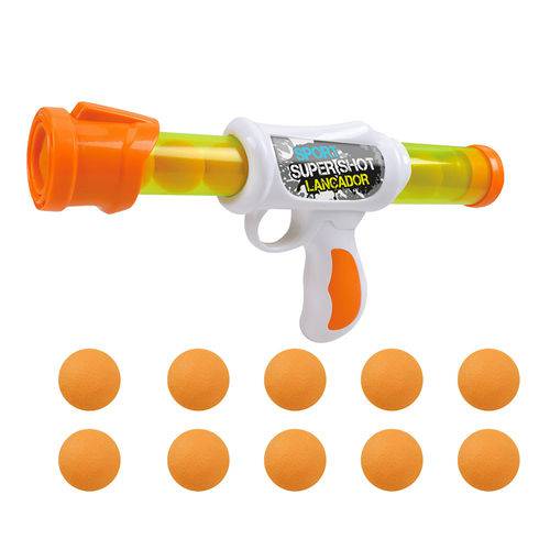 Lançador Super Shot Sport - 10 Bolas - Dm Toys